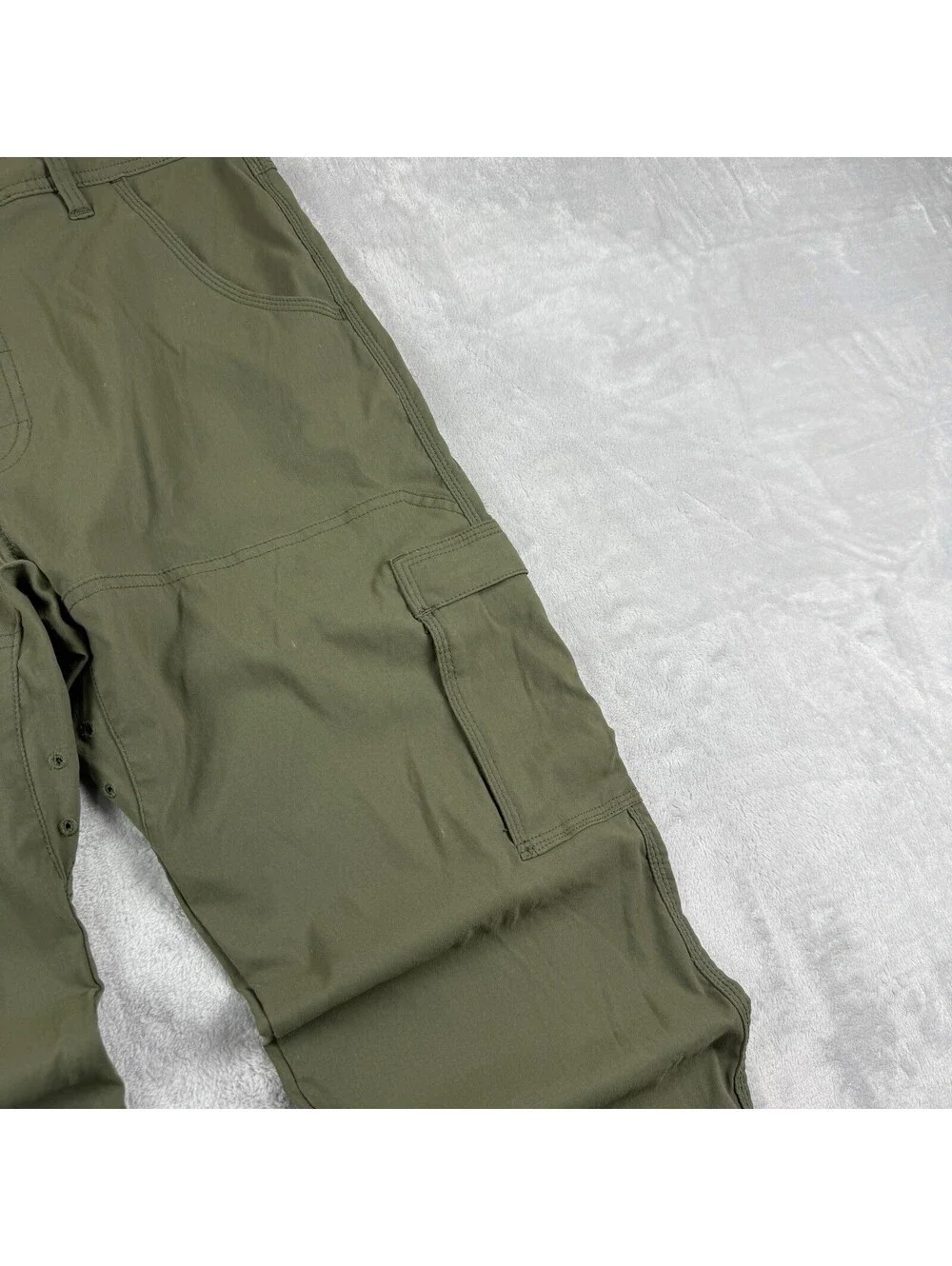 prAna Men’s Olive Rollup Cargo Hiking Pants Medium 30L Belt Hiking Gorpcore Tech